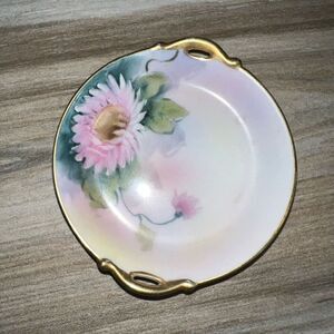 Antique Noritake Hand Painted Floral Bowl With Gold Trim Japan Made CottageCore